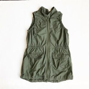 Old Navy olive zip up cargo vest EUC LG(10-12Y)